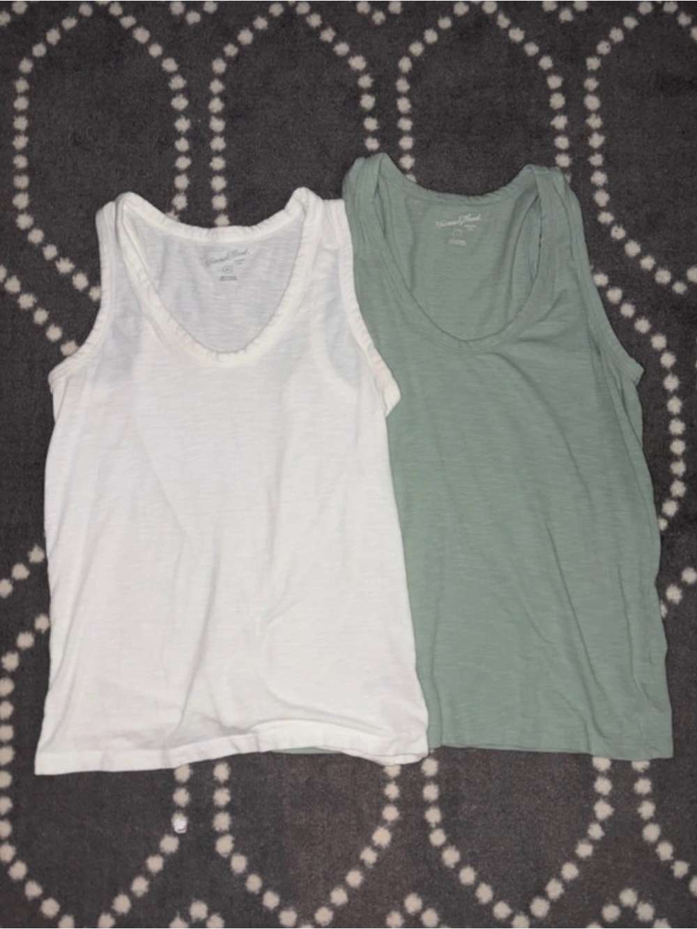 Universal Thread White & Sage Green Tank Top Pair